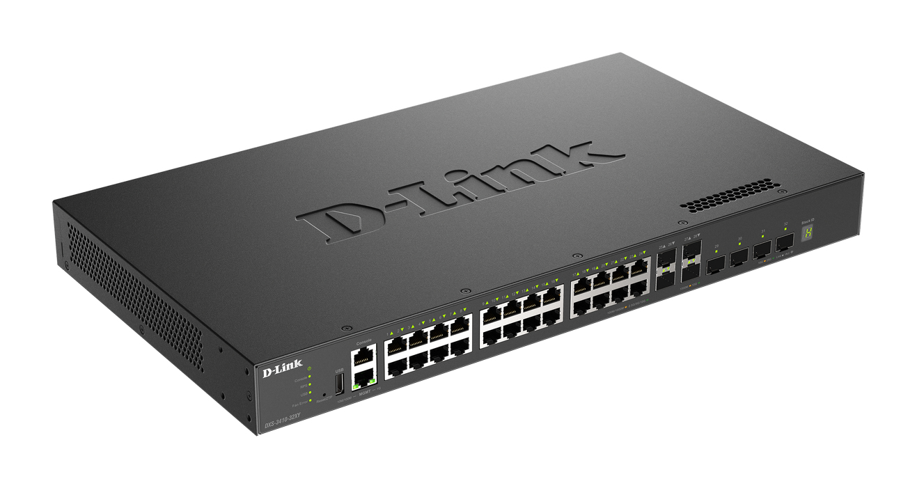 D-Link DXS 3410-32XY L3 Managed Switch 24 x 10 Gigabit Ethernet Schwarz