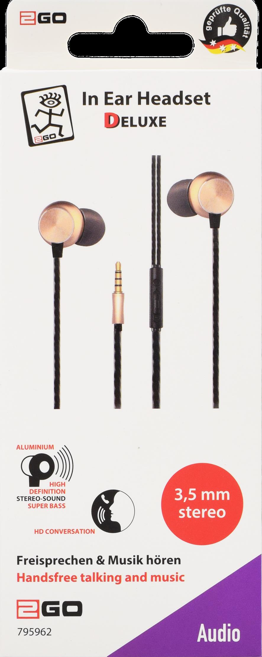 2GO 795962 Kopfhörer & Headset Verkabelt im Ohr Anrufe/Musik Gold (795962)