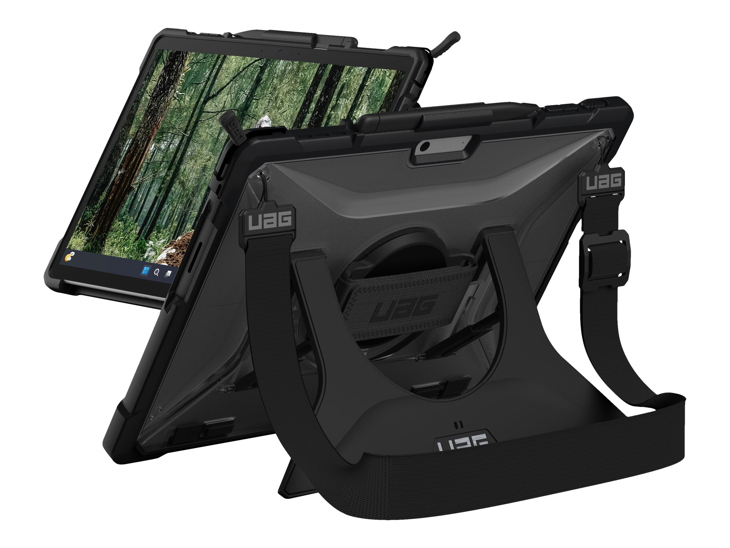 Urban Armor Gear Plasma Series Rugged Case mit Handschlaufe und Schultergurt für Microsoft Surface Pro 9, 10, 11 13" Transparent Ice