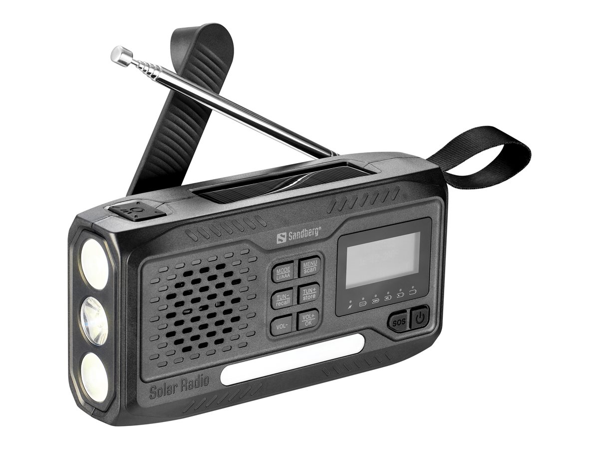 Sandberg Survivor Radio All-in-1 4500 Tragbares DAB+/FM-Radio Schwarz