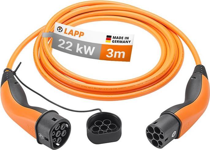 LAPP MOBILITY Ladekabel Typ 2, bis zu 22 kW, 3 m, orange (65755)