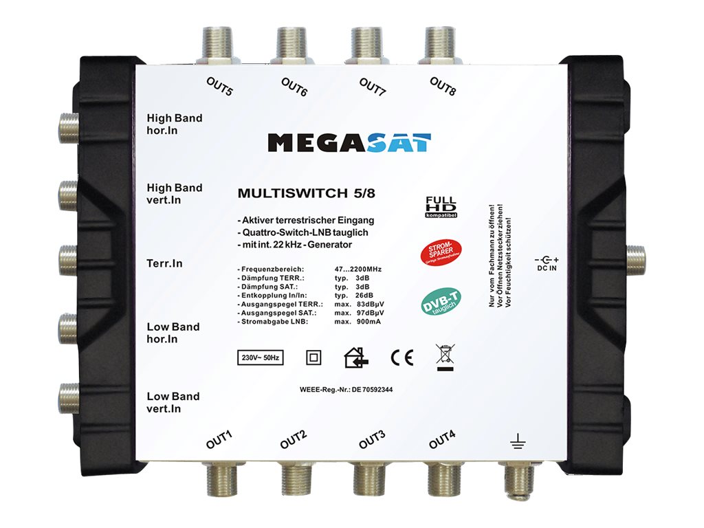 Megasat Multiswitch 5/8 Silber