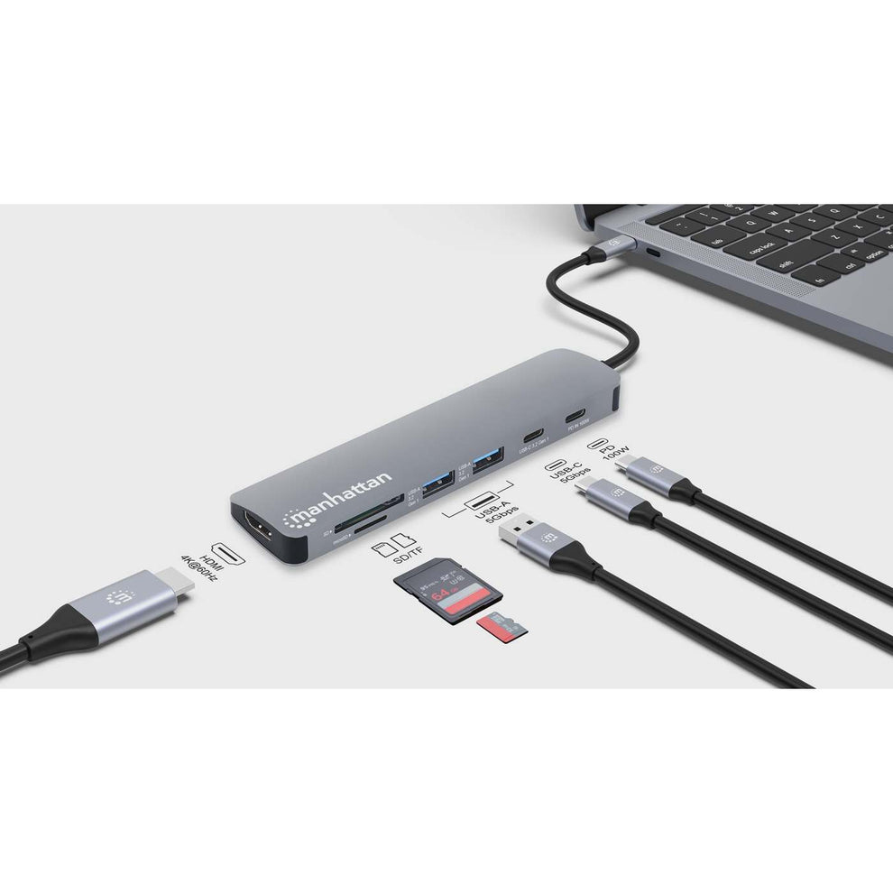 Manhattan 190442 Dockingstation USB-C 3.2 Gen 1 HDMI Space-grau