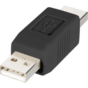 renkforce USB 2.0 Adapter [1x USB 2.0 Stecker A - 1x USB 2.0 Stecker A] Schwarz vergoldete Steckkontakte renkforce