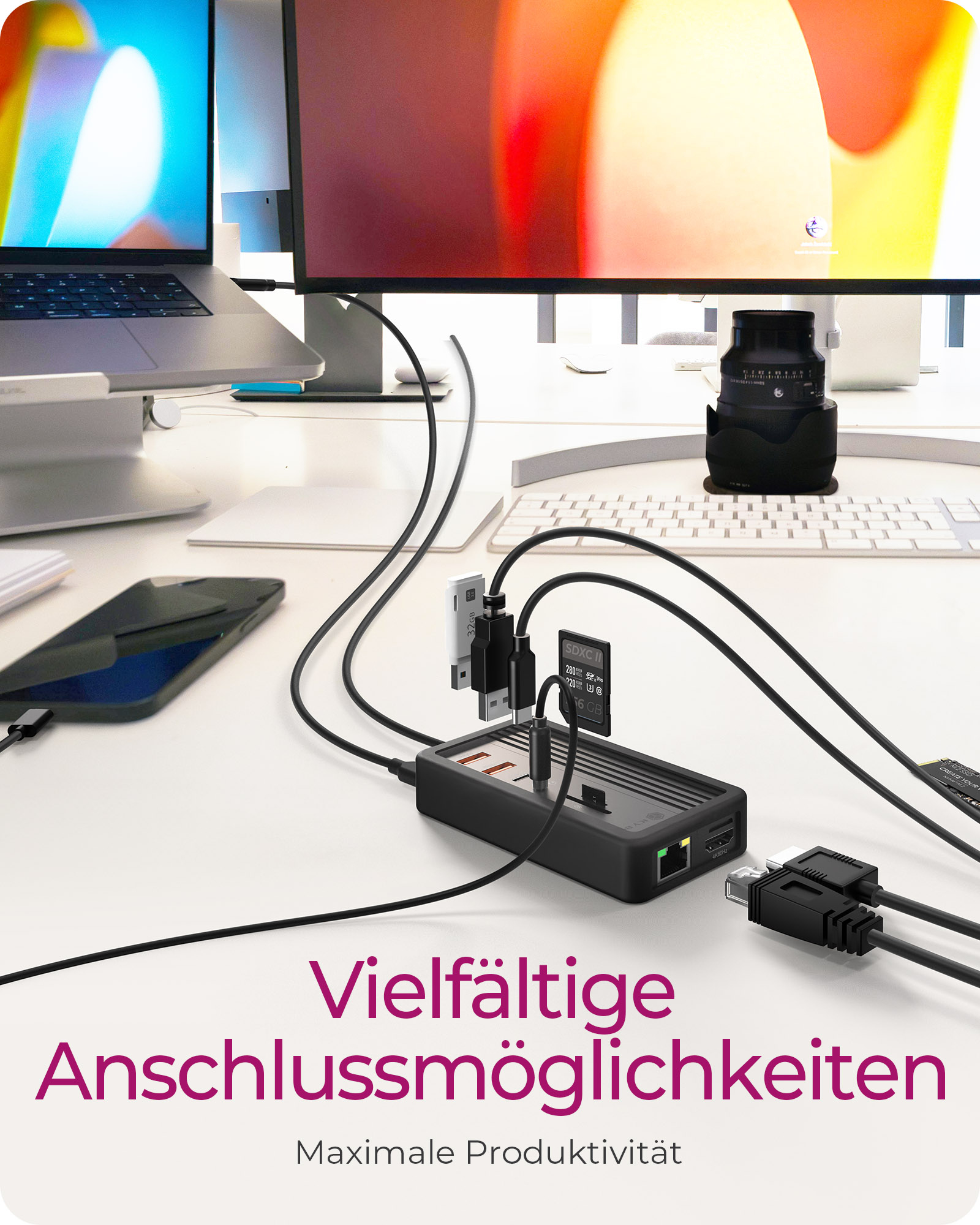 ICY BOX IB-DK4072M-CU31 Dockingstation USB 3.2 Gen 2 HDMI 1GbE Schwarz
