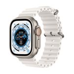 Apple Watch Ultra - 49 mm - Titan - intelligente Uhr mit Ocean band - Flouroelastomer - weiß - Handgelenkgröße: 130-200 mm - 32 GB - Wi-Fi, LTE, UWB, Bluetooth - 4G - 61.3 g