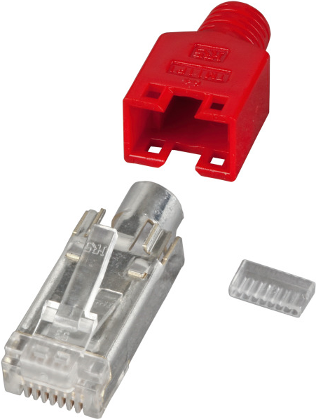 RJ45-Hirose Stecker STP, TM11 rot, 100 Stück, 3 Elemente, Cat. 5e Hersteller: HIROSE (H7540.6-100)