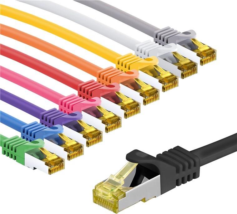 Goobay 69859 Patchkabel Cat.7 Rohkabel S/FTP PiMF 1 m Set in 10 Farben (69859)