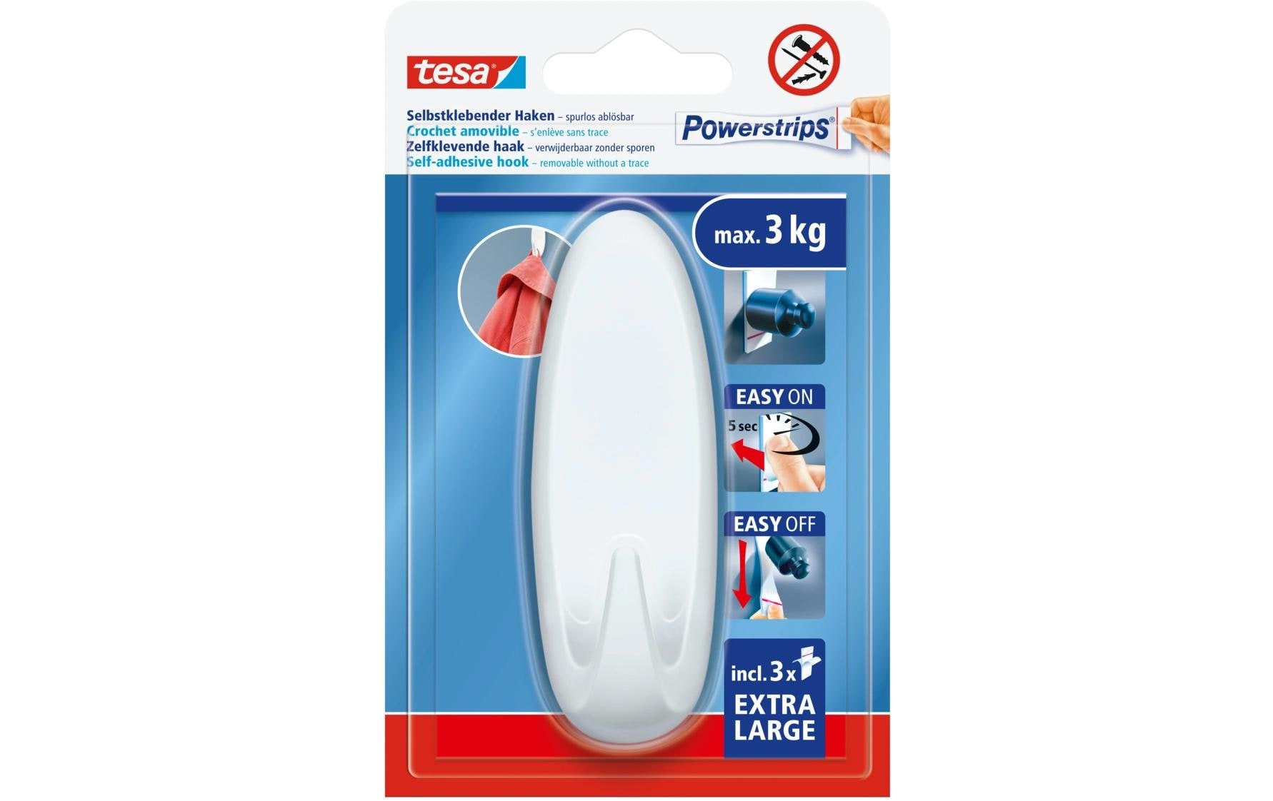 tesa Powerstrips Haken XL Oval Weiß