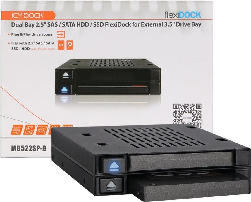 ICY DOCK flexiDOCK MB522SP-B Dockingstation Schwarz