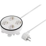 Sygonix SY-5806892 Kabeltrommel 1,5 m weiß 4-fach Schutzkontakt 3680 W Hauptschalter