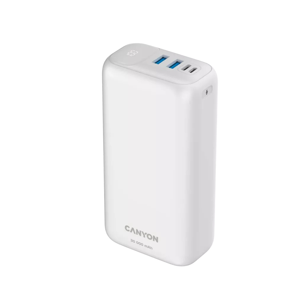 Canyon PB-301 Powerbank 30000 mAh 20 W PD QC 3.0 Weiß