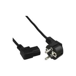 InLine® Netzkabel, Schuko gewinkelt auf Kaltgerätestecker links abgewinkelt, 0,5m, schwarz (16752M)