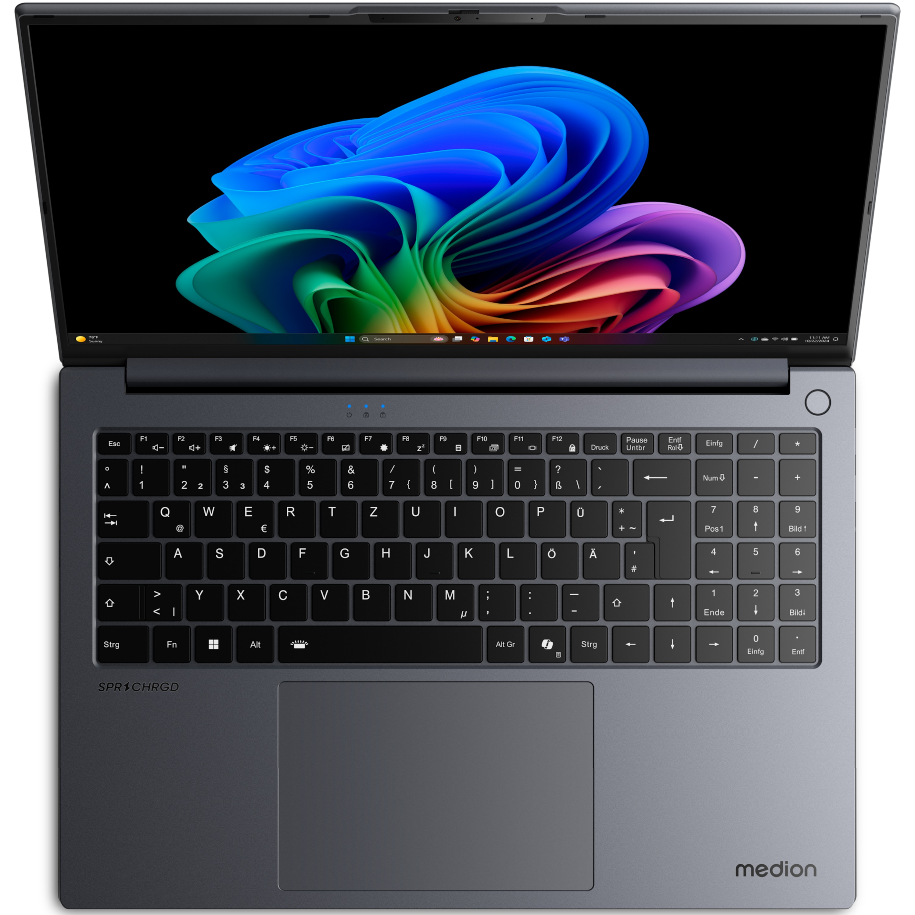Medion SPRCHRGD 16 S1 OLED 16" Intel Core Ultra 7 258V 32 GB RAM 1 TB SSD Grau