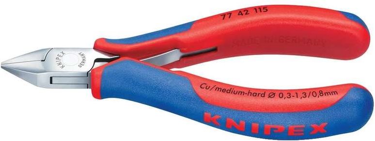 Knipex 77 42 130 Elektronik- u. Feinmechanik Seitenschneider ohne Facette 130 mm