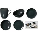 Ritzenhoff & Breker Dessertteller CECINA GRAU, 205 mm aus Steinzeug, spülmaschinenfest, mit Farbglasur, - 6 Stück (424904)