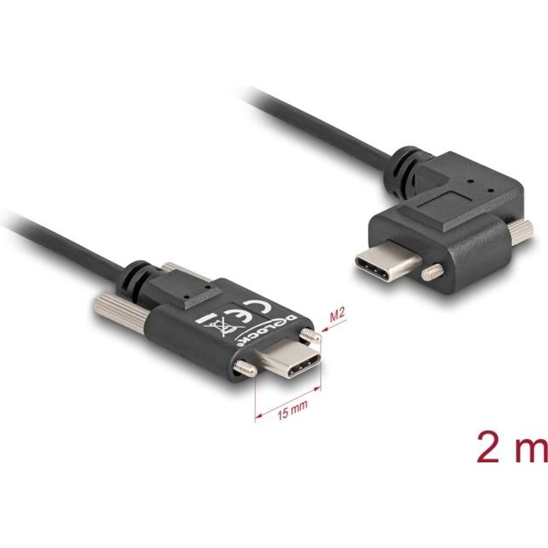Delock 80957 USB 2.0 Kabel C Stecker mit Schrauben 90° links 