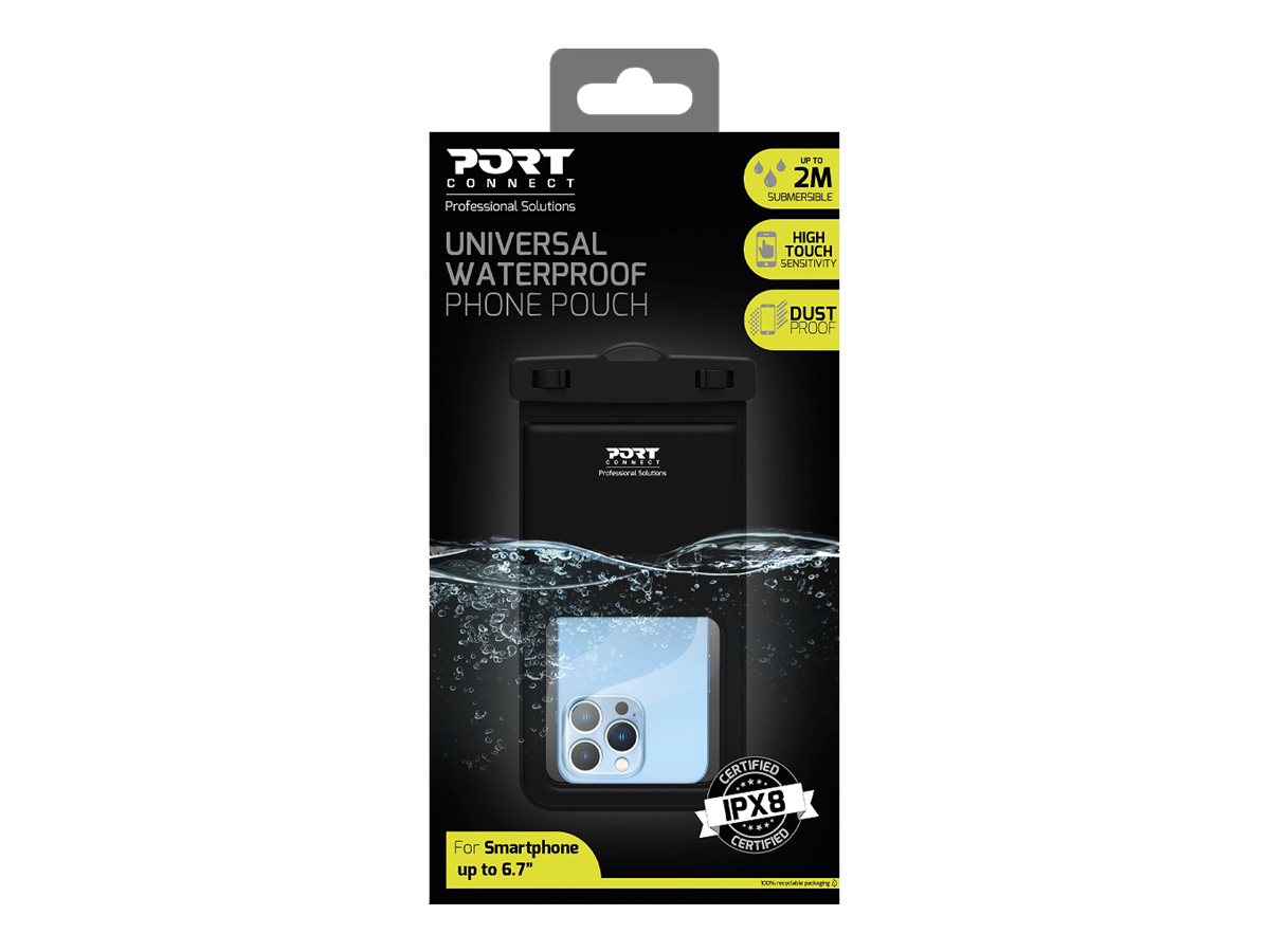 Port Designs PORT Connect Wasserdichtes Smartphone-Schutzgehäuse bis 6,7" Schwarz, Transparent