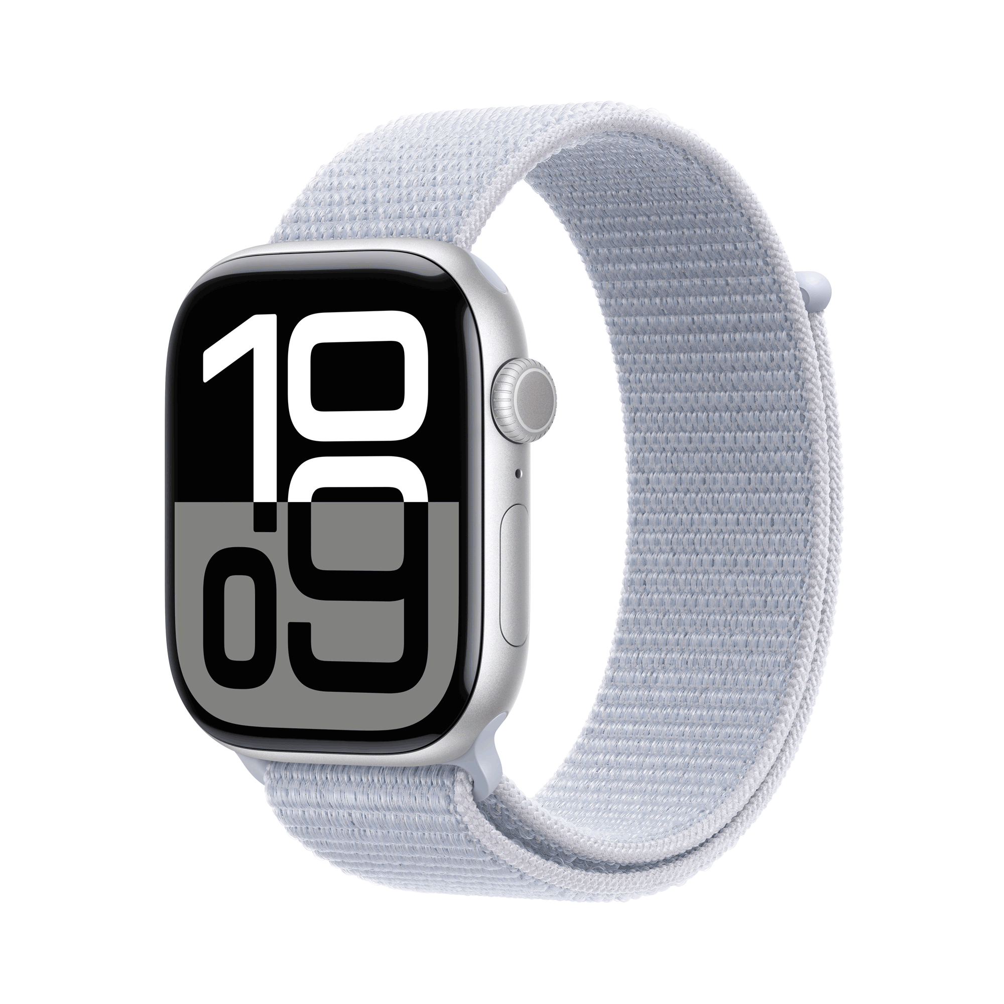 Apple Watch Series 10 GPS + Cellular 46mm Silver Aluminium Case mit Blue Cloud Sport Band (MWY23QF/A)