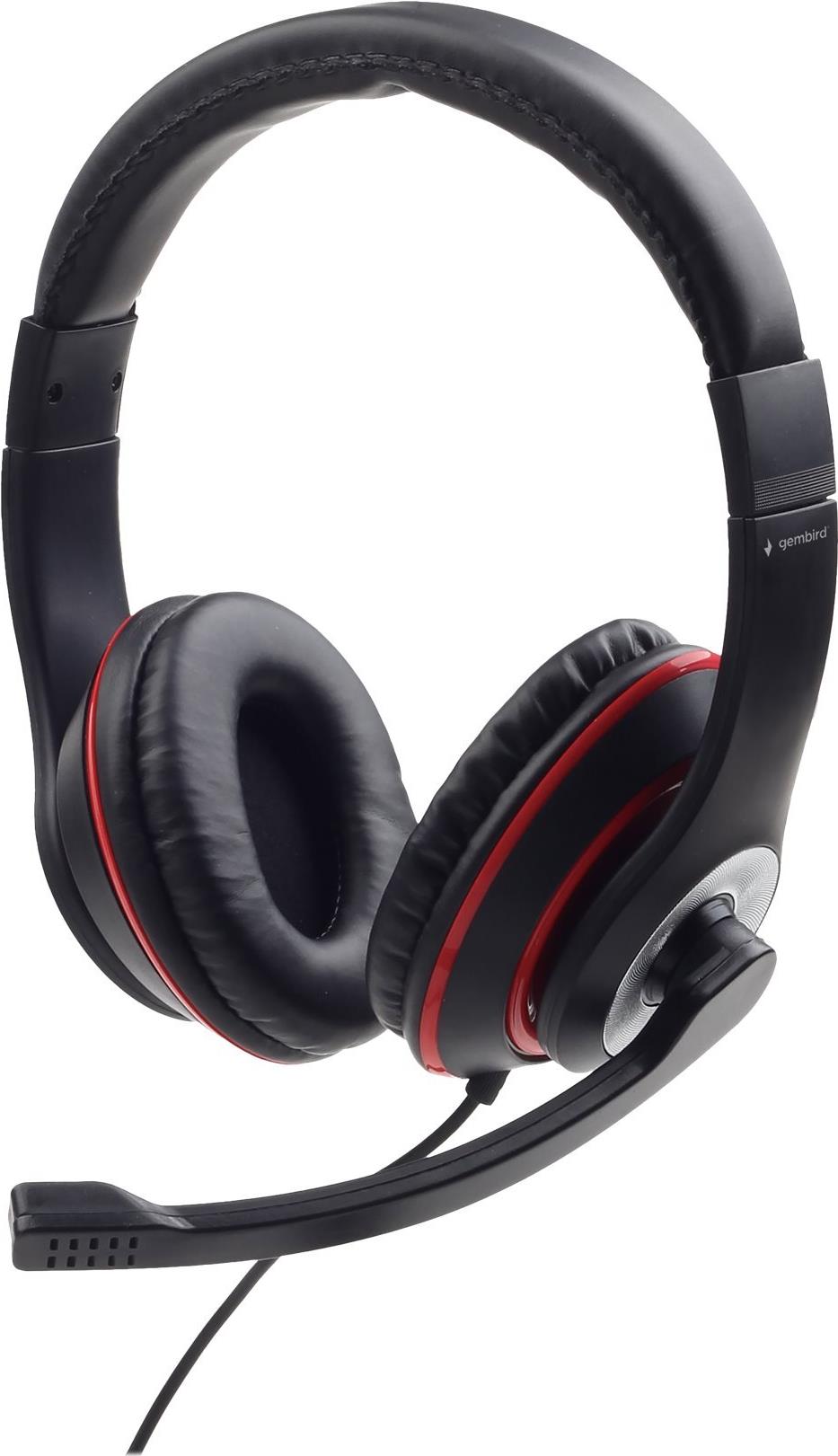Gembird MHS-03-BKRD Headset 3,5 mm Schwarz - Rot