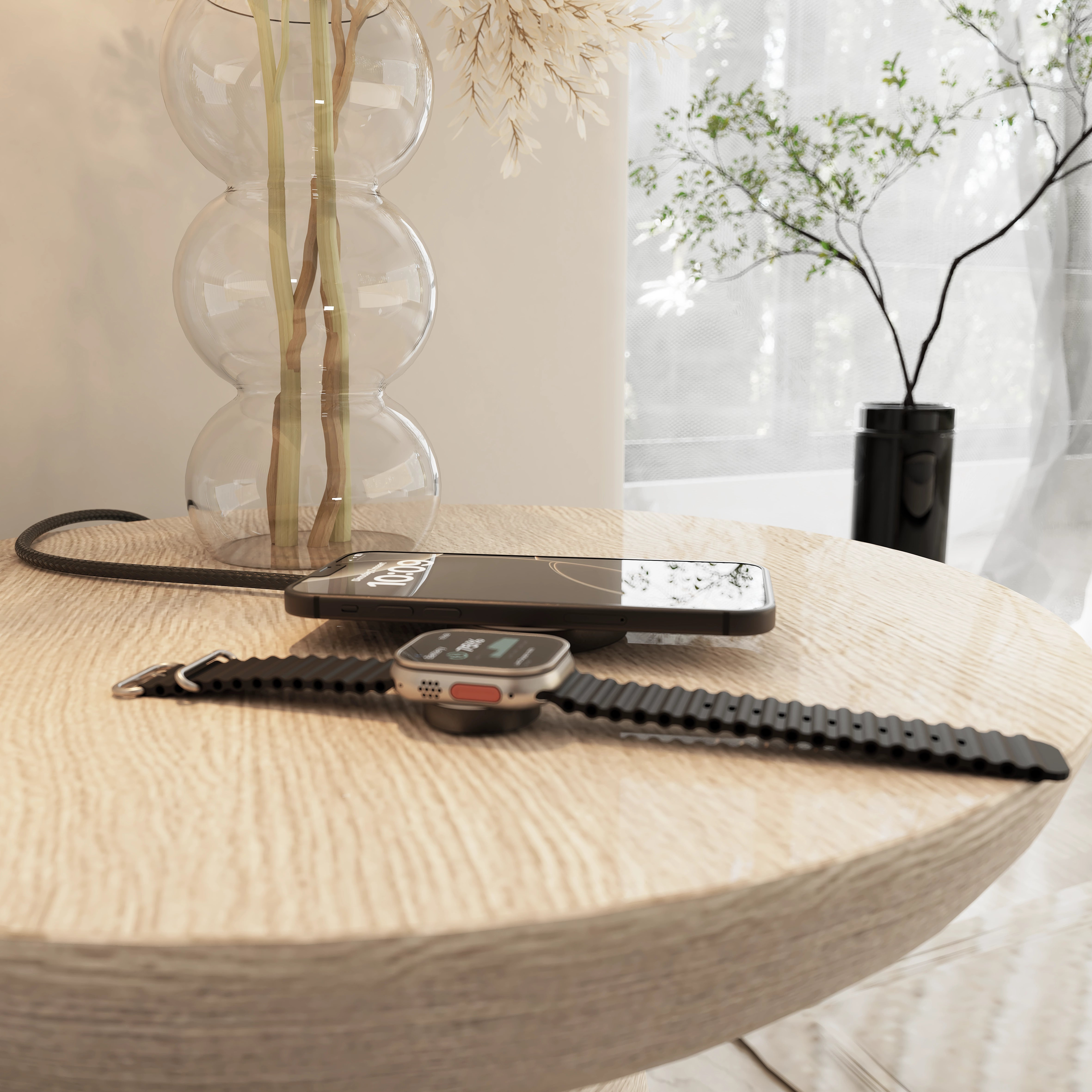 ZENS Pro 2 Kabelloses Ladegerät 25 Watt magnetisch 2-fach MFi-zertifiziert Schwarz, Weiß