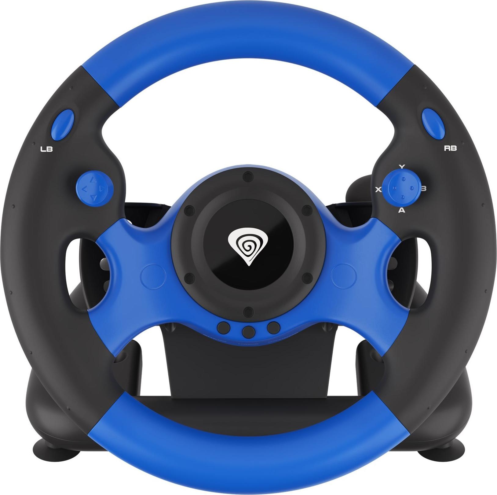 Natec Genesis Seaborg 350 Lenkrad- und Pedale-Set Schwarz, Blau
