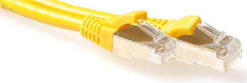 ACT Yellow 10 meter LSZH SFTP CAT6A patch cable snagless with RJ45 connectors. Cat6a s/ftp lszh sng yl 10.00m (FB7810)