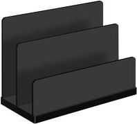 WEDO Briefständer "black office", schwarz aus Acryl, 2 Fächer, im Geschenkkarton, - 1 Stück (63 3001)