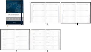 Häfft paper & you Passwort-Organizer "World Wide", DIN A6+ 144 Seiten, 120 g/qm, für über 320 Einträge im - 1 Stück (11557-7)