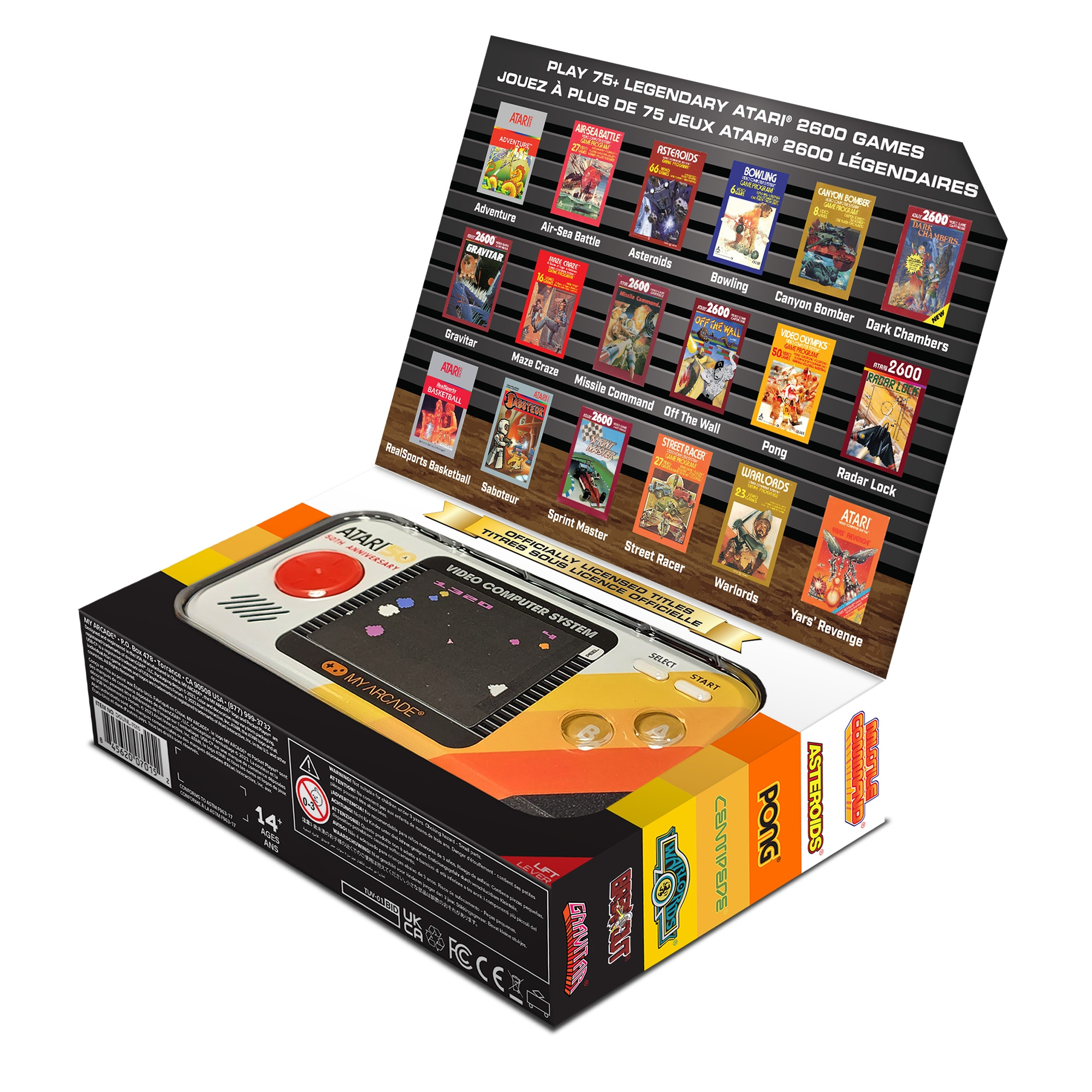 My Arcade Pocket Player Pro Atari Tragbare Spielkonsole 2,75" 100 in 1 Mehrfarbig