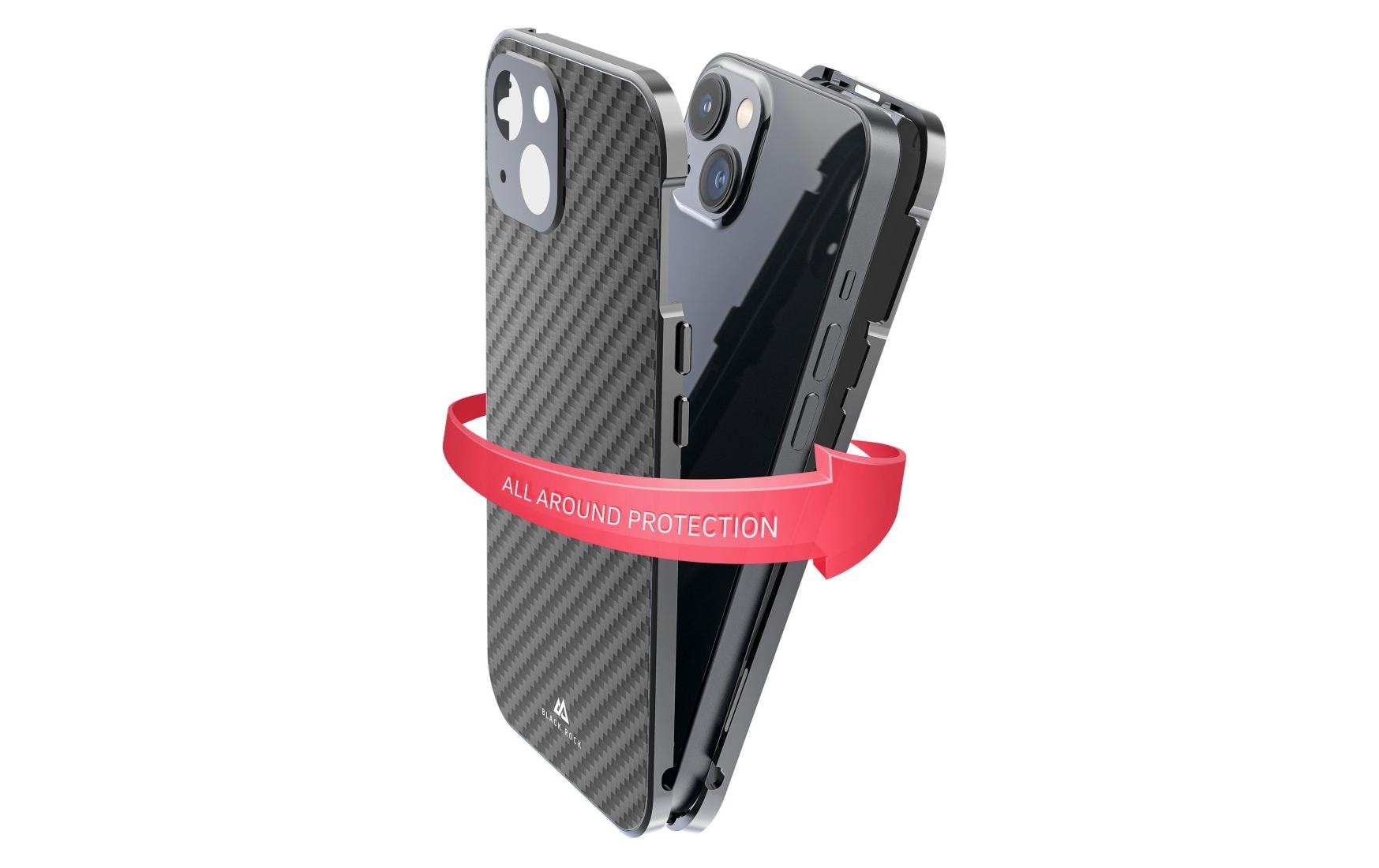 Black Rock 360° Glass Handy-Schutzhülle für Apple iPhone 14 6,1" Schwarz Transparent