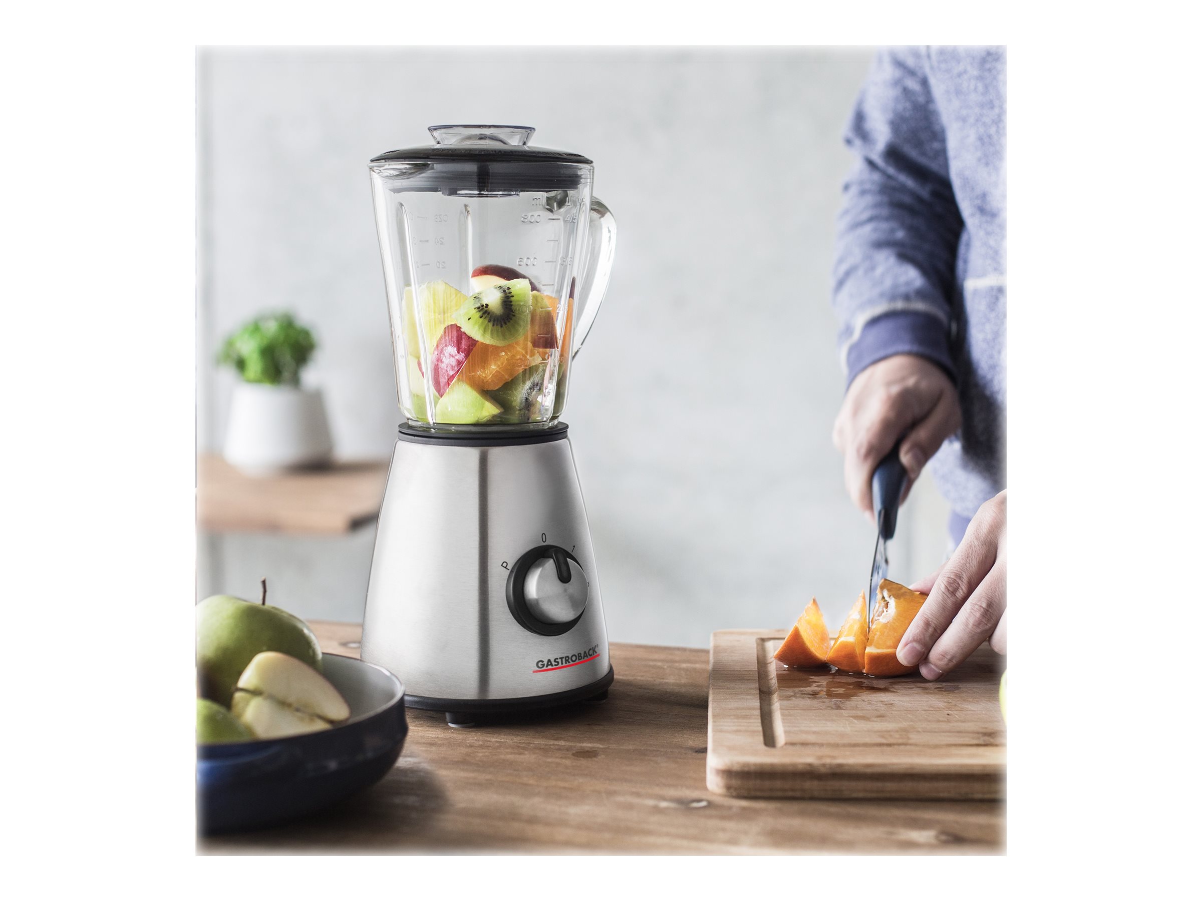Gastroback Design Mini Standmixer 1 Liter 500 W Schwarz - Silber