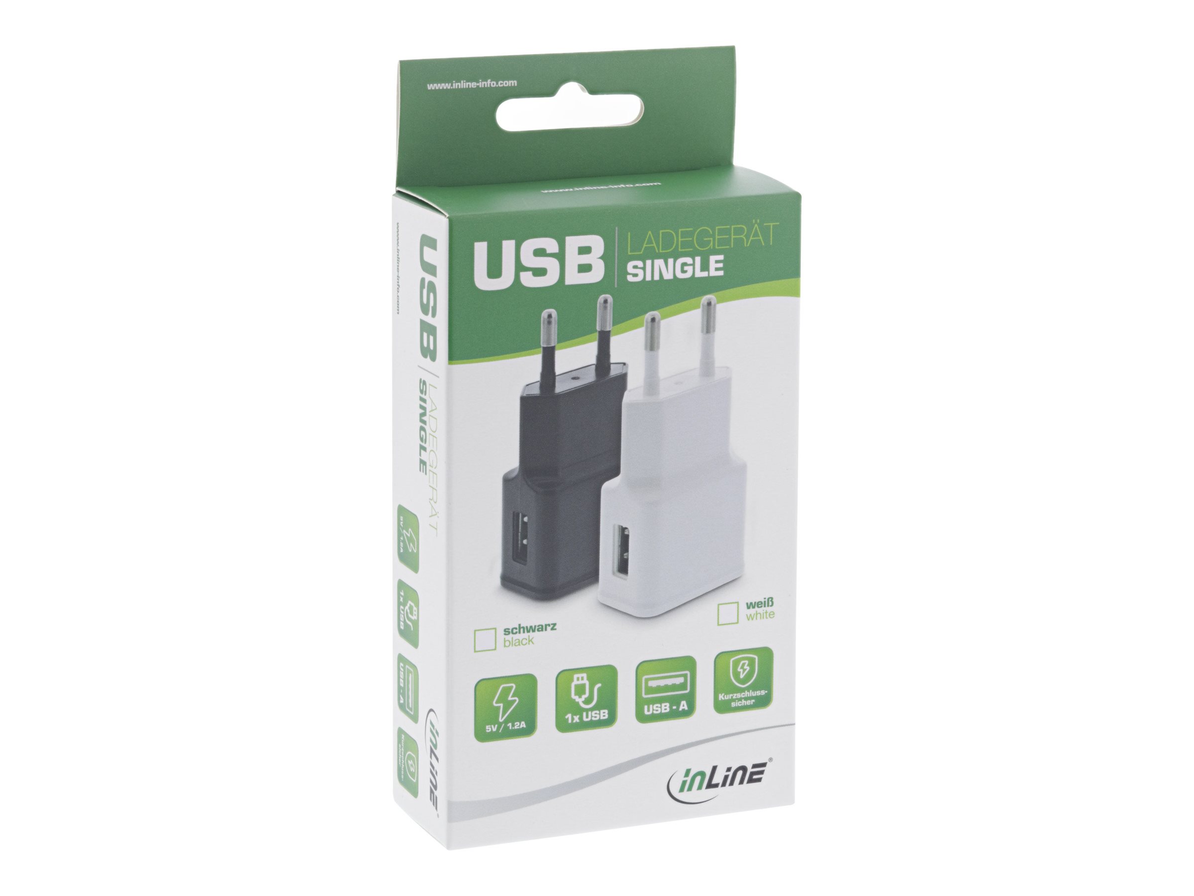 InLine USB Ladegerät Netzteil 100-240 V zu 5 V/1,2 A Weiß