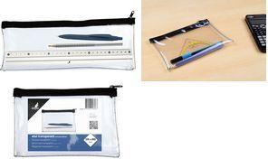 kangaro Schlamper-Etui, 330 x 125 mm, transparent Reißverschluss-Tasche, Federmäppchen im Format - 1 Stück (K-56201)
