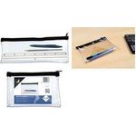 kangaro Schlamper-Etui, 330 x 125 mm, transparent Reißverschluss-Tasche, Federmäppchen im Format - 1 Stück (K-56201)