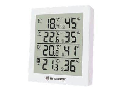 Bresser Temeo Hygro Quadro Thermo-Hygrometer 433 MHz Weiß