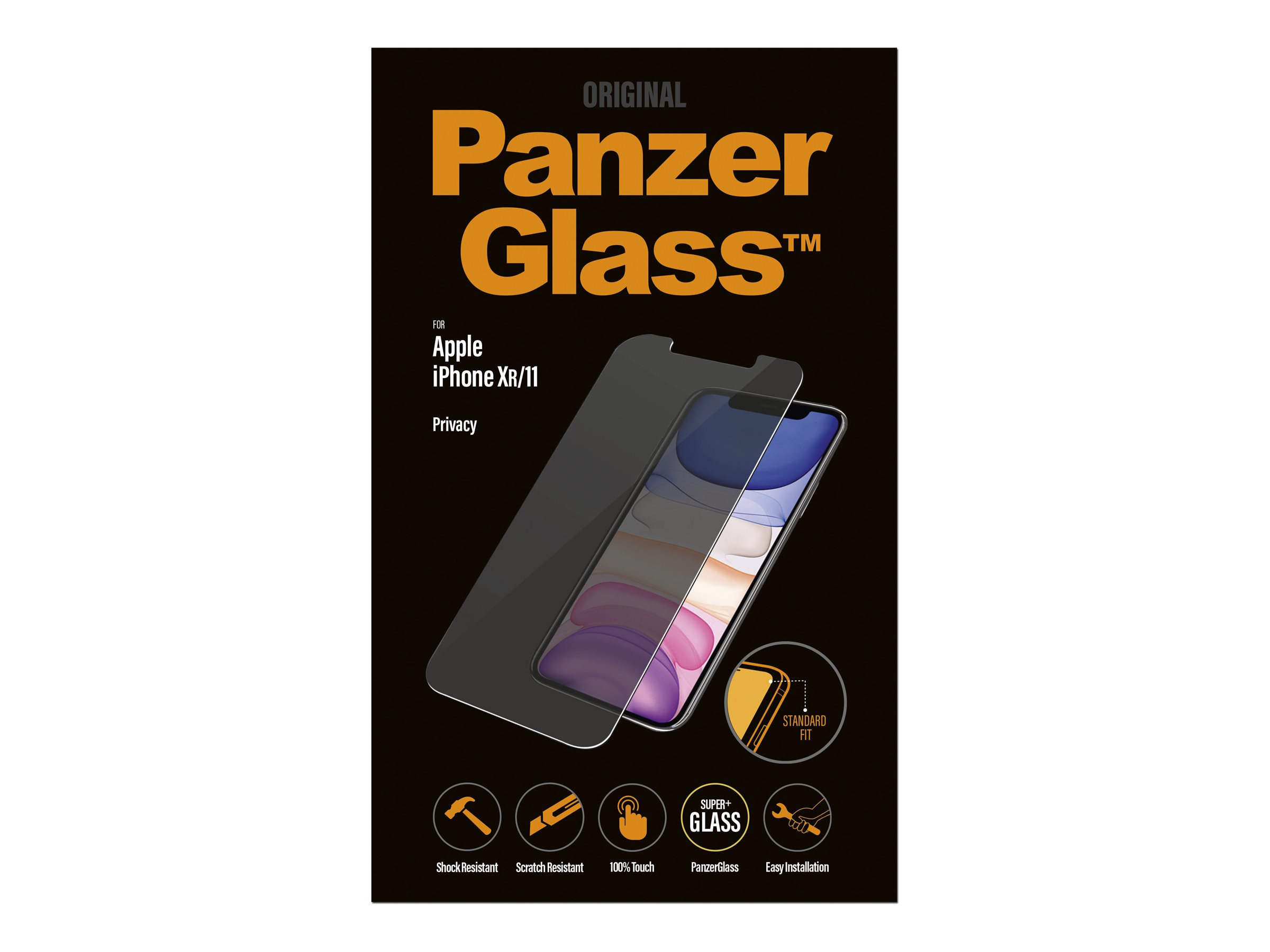 PanzerGlass P2662 Displayschutzglas mit Sichtschutzfilter für Apple iPhone 11 / iPhone XR Transparent