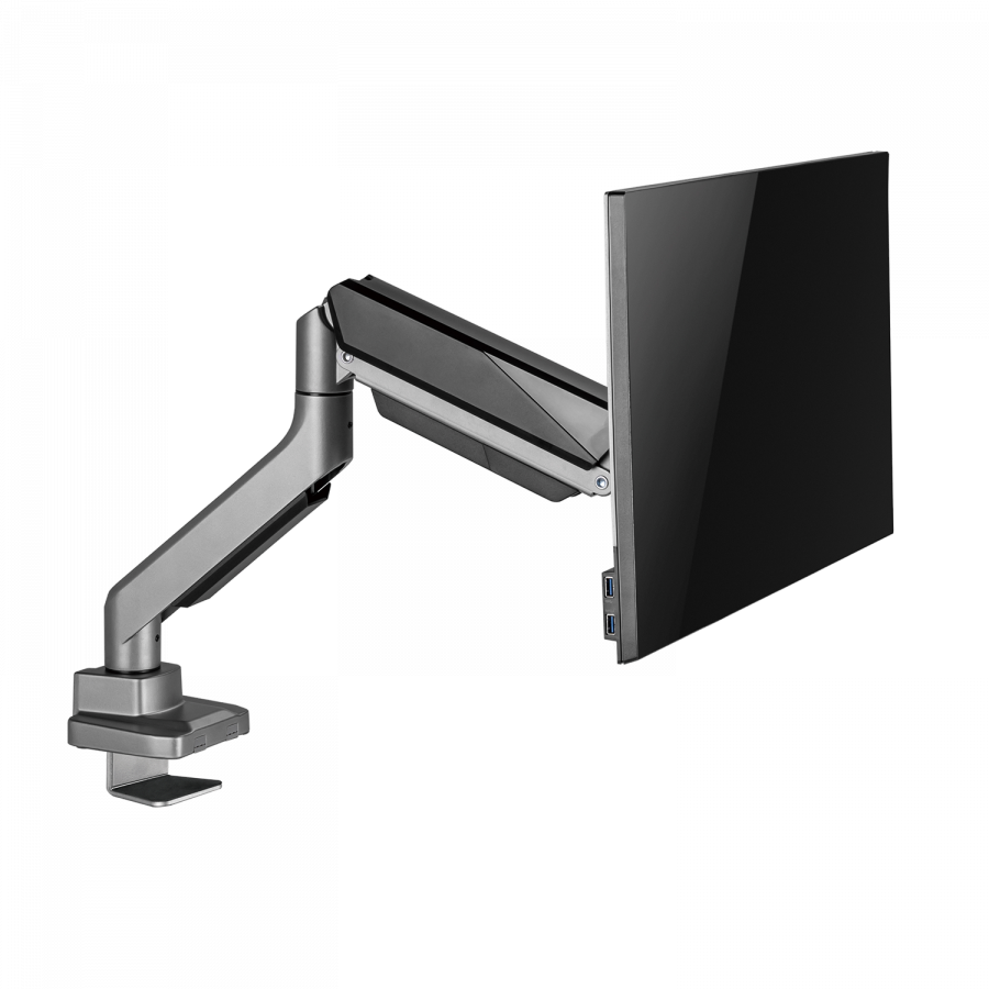 V7 DM1HDS Monitor-Tischhalterung mit Gelenkarm 49" Schwarz, Silber