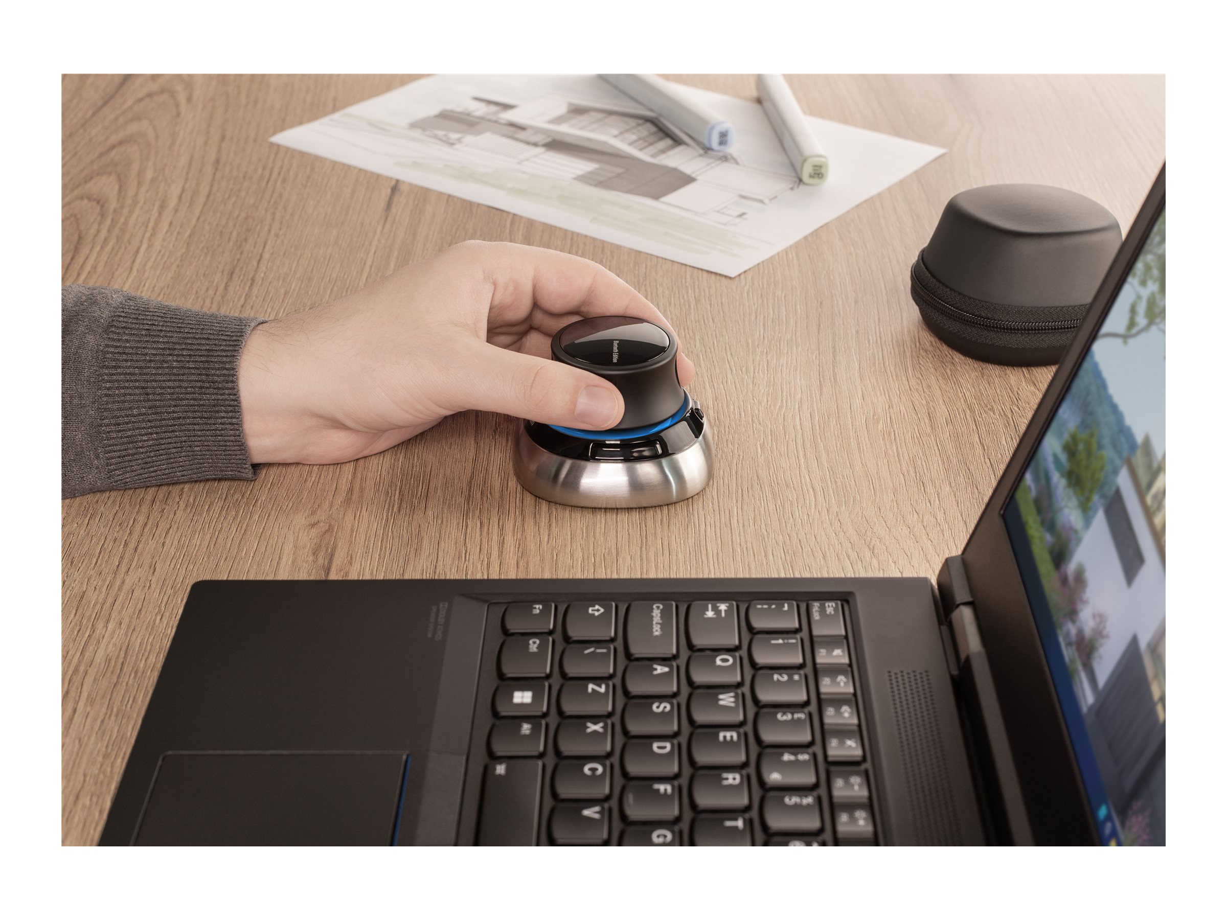 3Dconnexion SpaceMouse Wireless 3D-Maus Bluetooth 2.4 GHz Schwarz, Silber