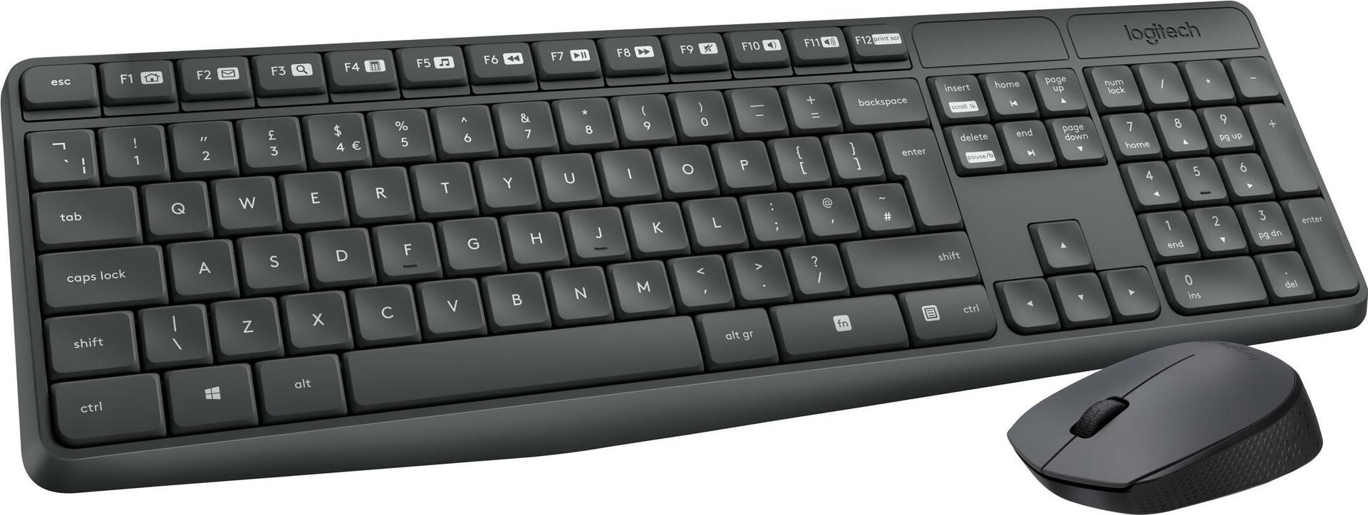 Logitech MK235 Tastatur- und Maus-Set Kabellos Grau