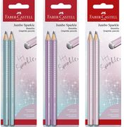 FABER-CASTELL Bleistiftset Jumbo GRIP SPARKLE, sortiert farbig sortiert in rose, ocean und violett - 1 Stück (111683)
