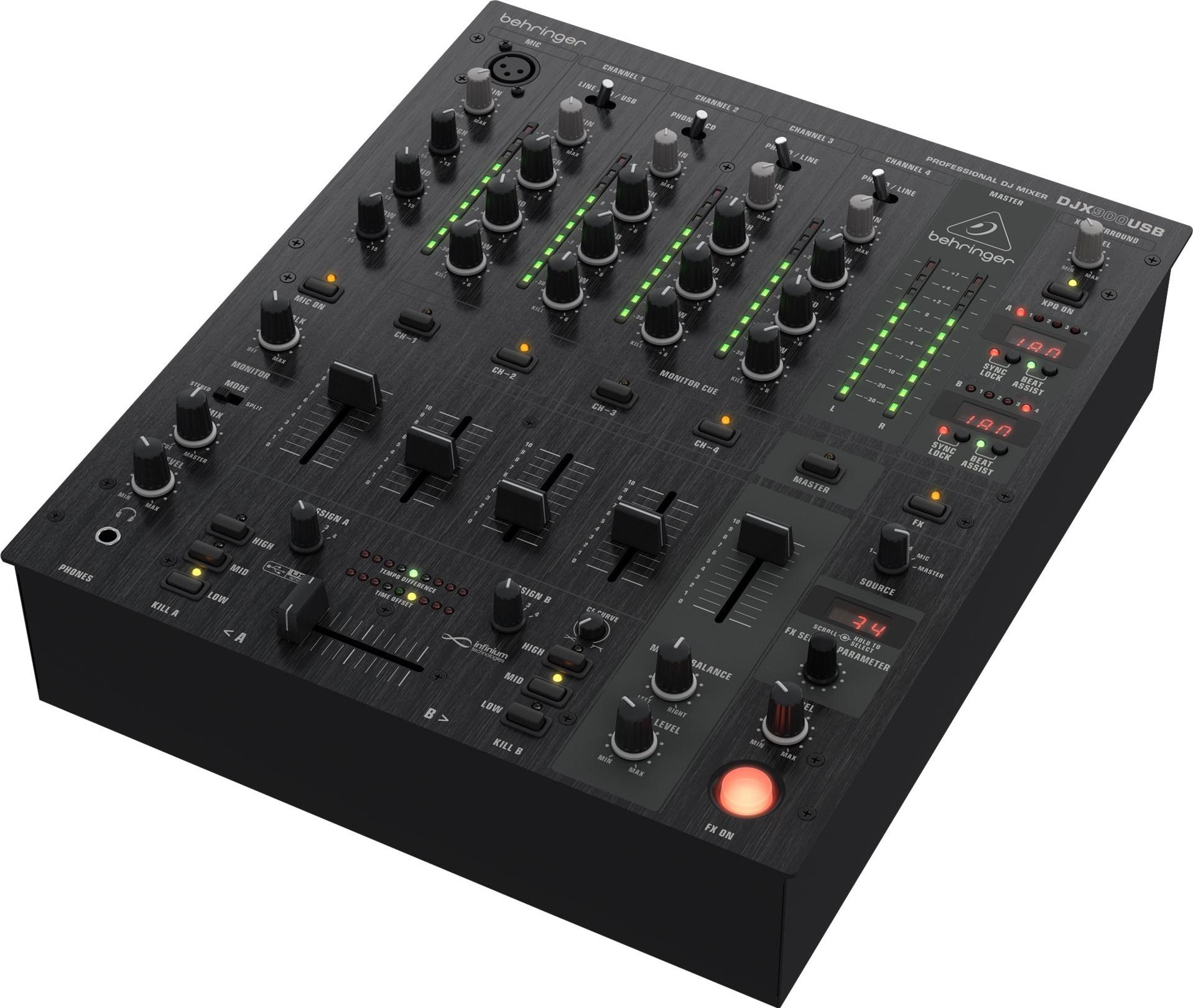 Behringer PRO MIXER DJX900USB DJ-Mixer Analog 5-Kanal DSP FX Schwarz