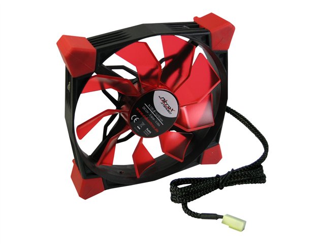 Inter-Tech Nitrox N-120-R Gehäuselüfter 120 mm Schwarz, Rot