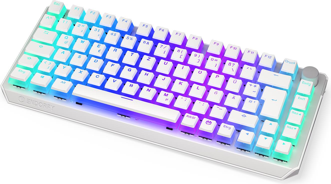 ENDORFY Thock 75% Tastatur RF kabellos + USB QWERTZ Deutsch Weiß (EY5D020)