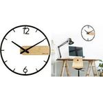 UNiLUX Wanduhr/Quarzuhr CIRCLE, schwarz / bambus Durchmesser: 420 mm, Dicke: 50 mm, Rahmen aus Metall - 1 Stück (400189467)