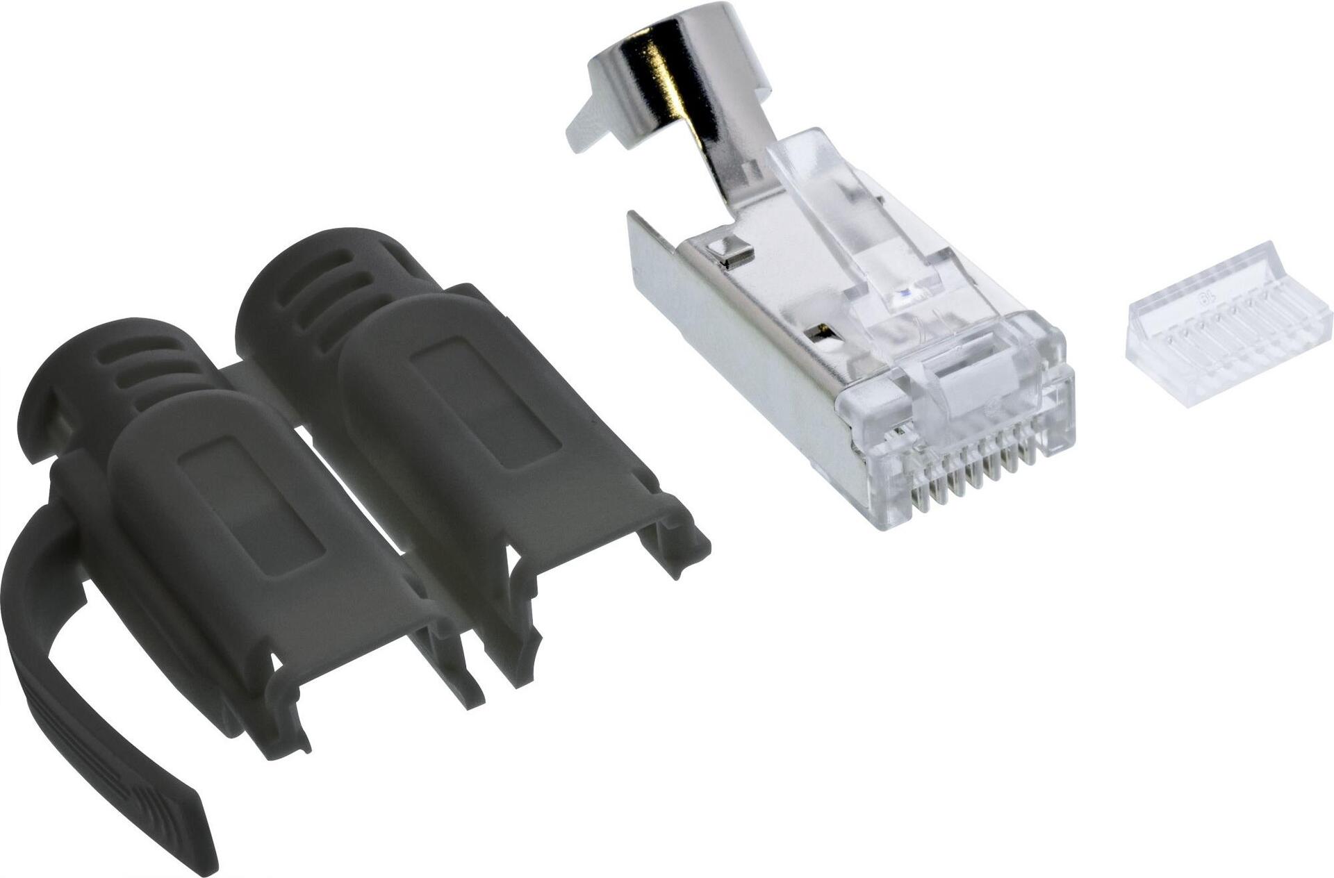 InLine Crimpstecker Cat.6A RJ45 geschirmt - 3-teilig schwarz 10er Pack (76006S)