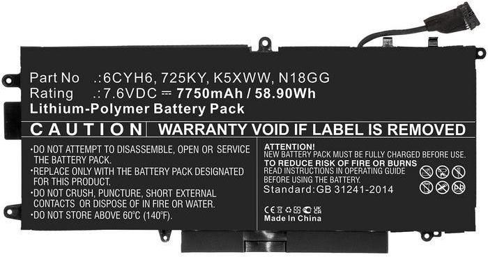 CoreParts Laptop Battery 60WH Li-ion 7.6V 7890mAh N18GG for Dell (N18GG-CP)