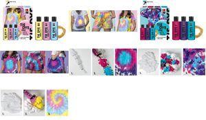 Marabu Batikfarben-Set TIE DYE, 3 x 80 ml, Pastellfarben fertige Batikfarbe aus der Flasche, ohne Färbebad, ohne - 1 Stück (1730000000201)
