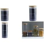 Ritzenhoff & Breker Vorratsglas LINEA, rund, 1,3 Liter aus Borosilikat, Bambusdeckel mit Silikondichtungsring, - 4 Stück (823509)