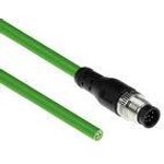 ACT Industrial 3.00 meters Sensor cable M12A 8-pin male to open end, Ultraflex TPE cable, shielded (SC3805)